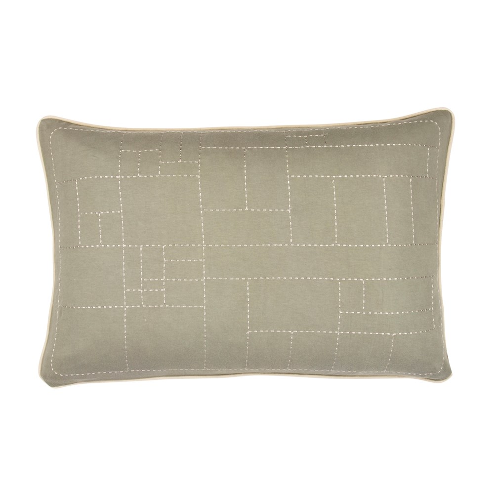 Broste Povlak na polštář SQUARE STITCH zelený Broste