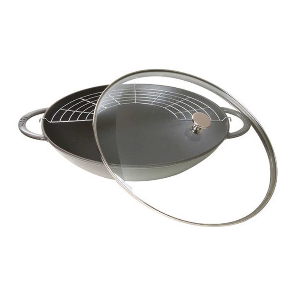 Pánev Wok STAUB s poklicí 37cm šedá Staub