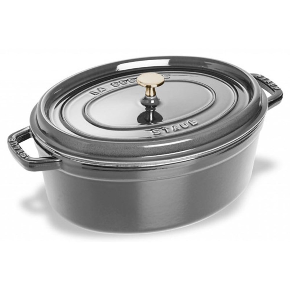 Hrnec STAUB oválný 37 cm šedý Staub