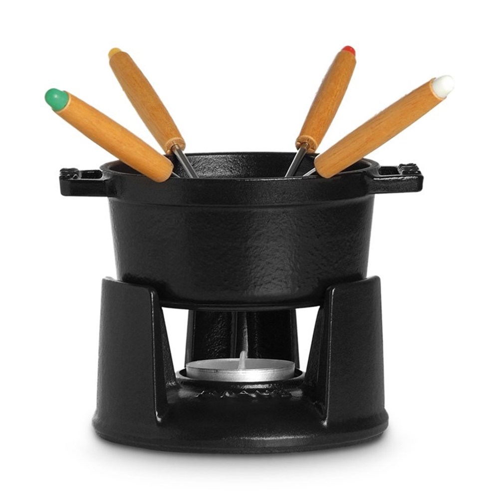 Miniset na Fondue STAUB černý Staub
