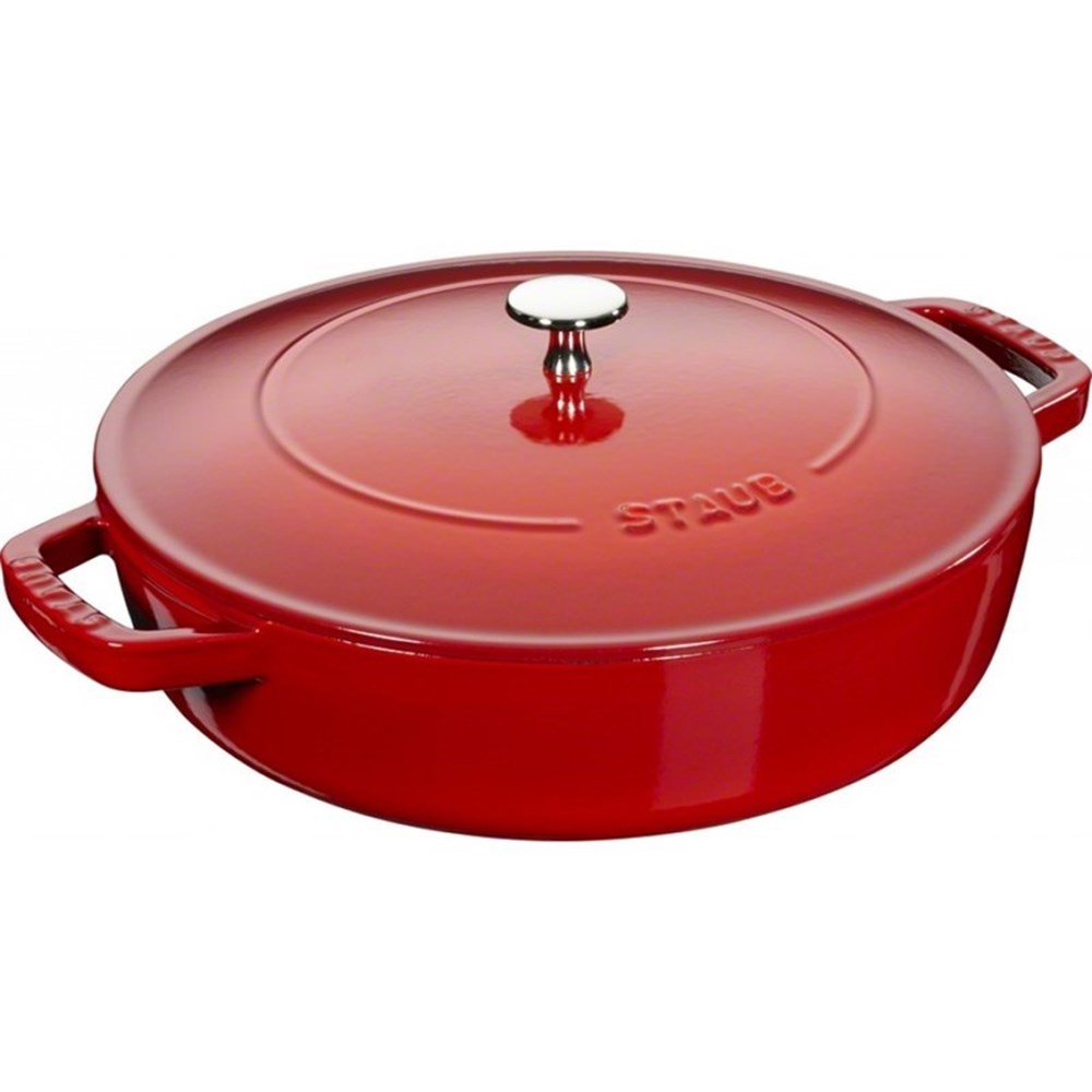 Staub Kastrol se samopodlévací poklicí 28cm červený Staub