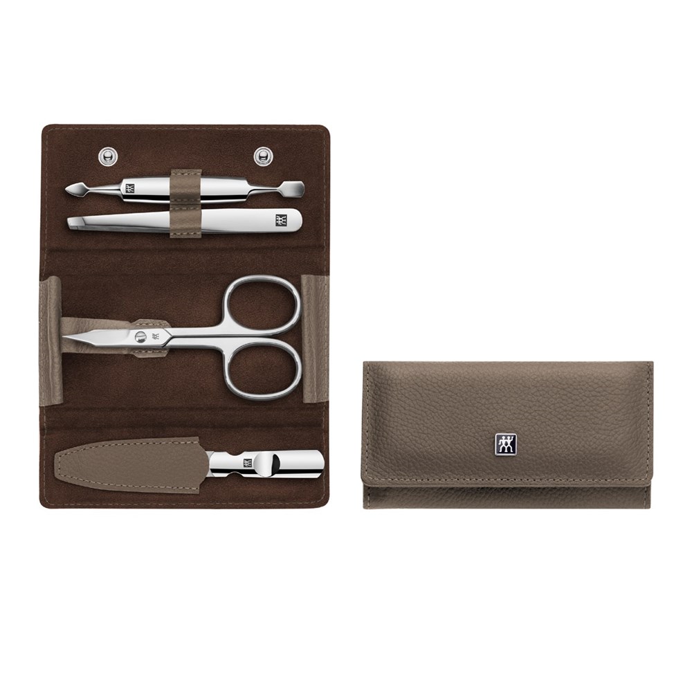Manikúra Zwilling 4-dílná s nůžky Etui hnědá Zwilling