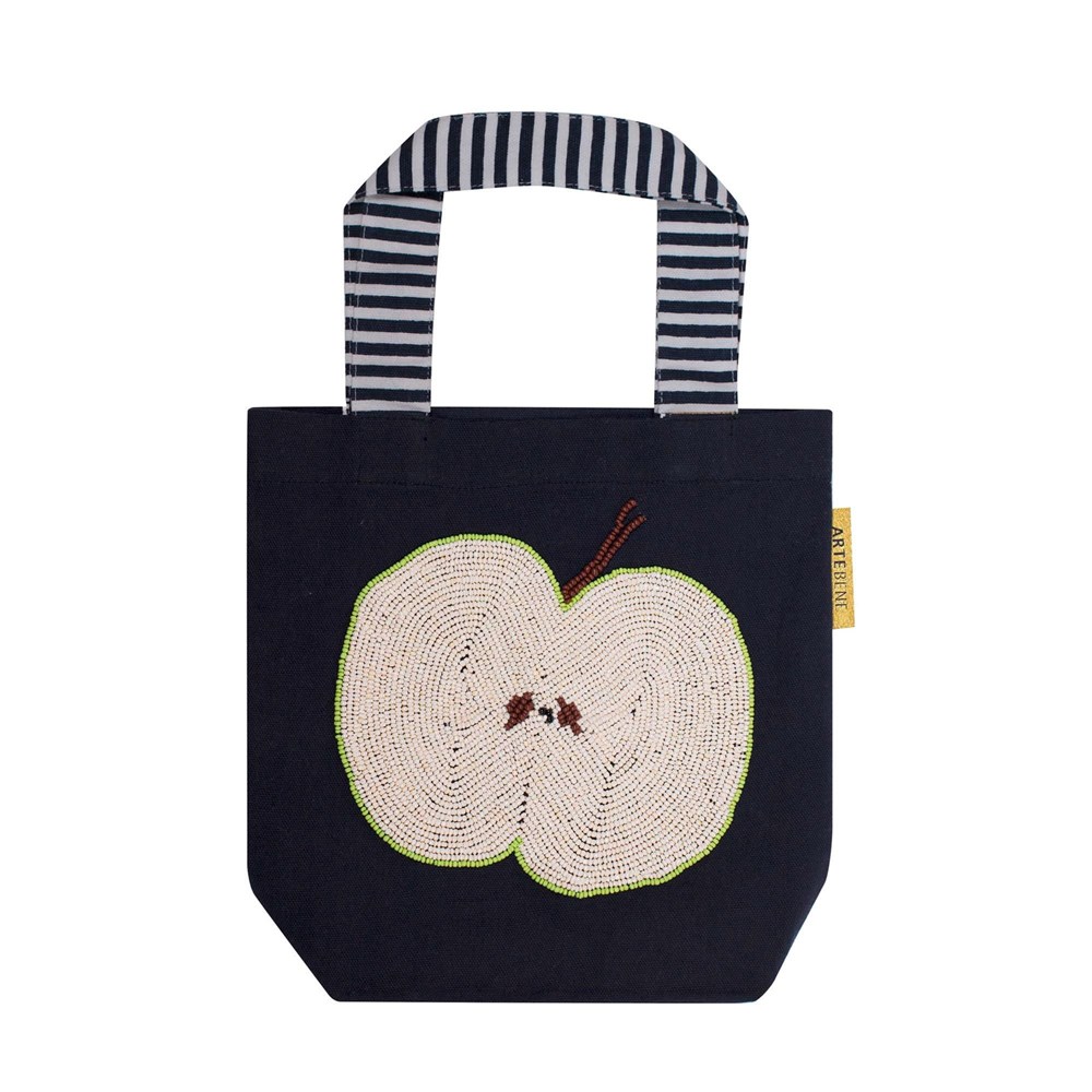 Artebene Menší bavlněná taška s korálky 25x24 cm Artebene