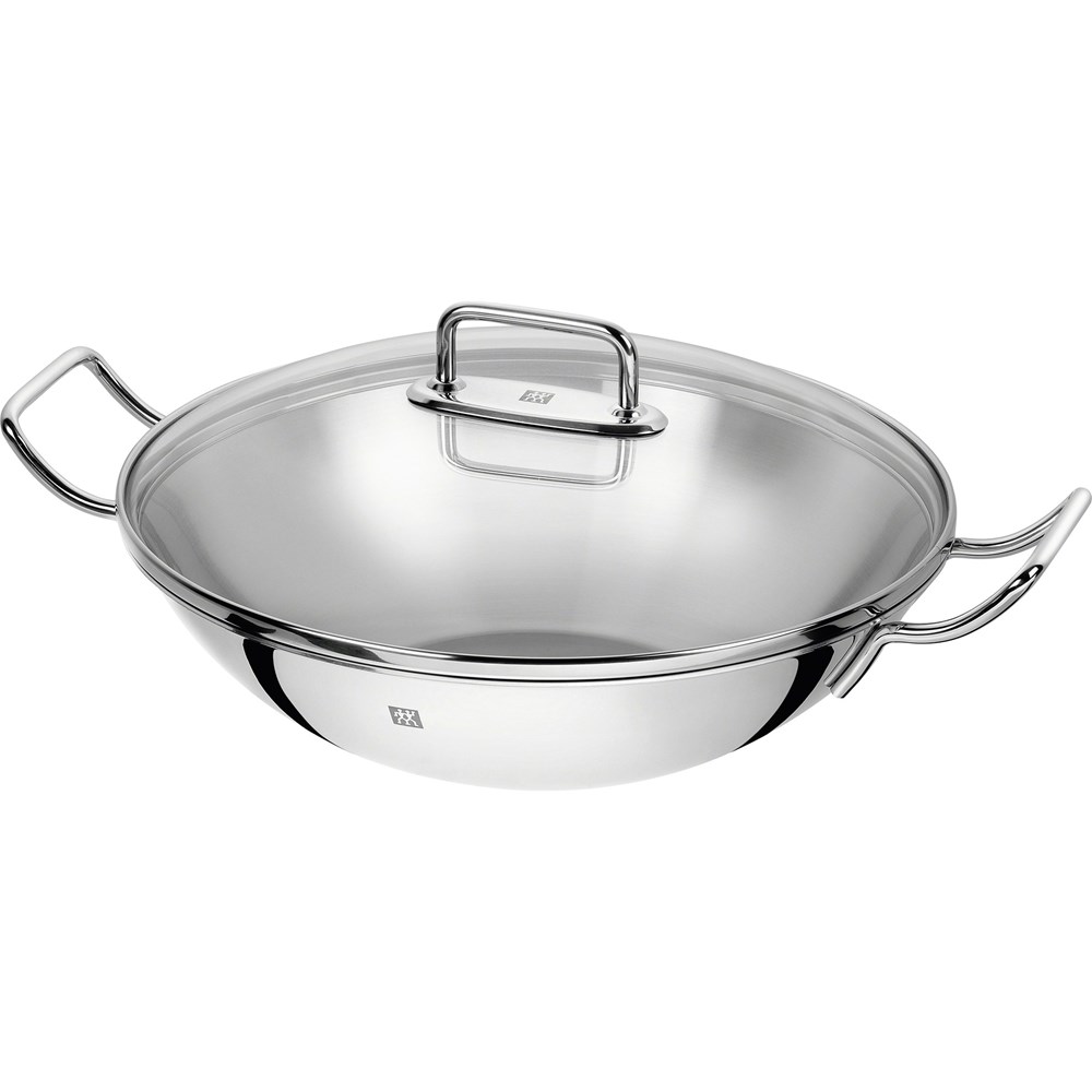 Zwilling Pánev Wok 32 cm nerezová s poklicí Zwilling