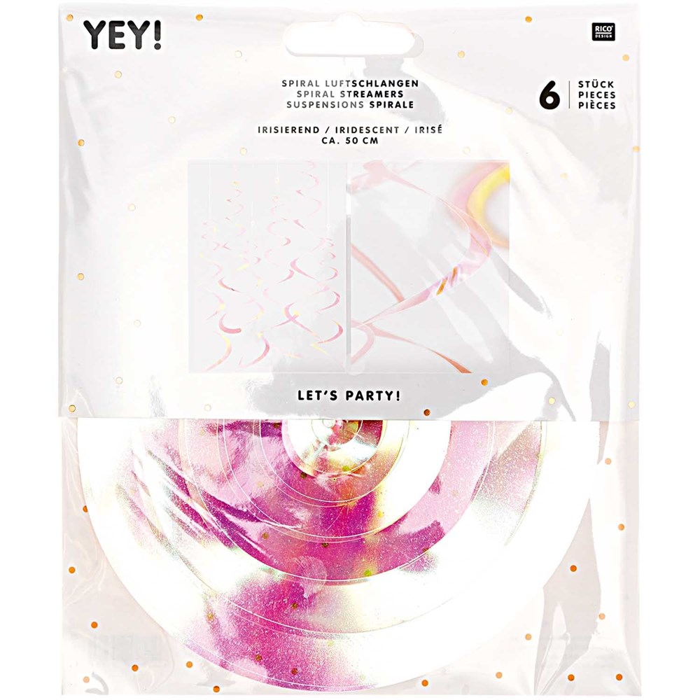 Rico Art Závěsná spirála TWIN duhová bílá 50 cm SET/6 ks Rico Art