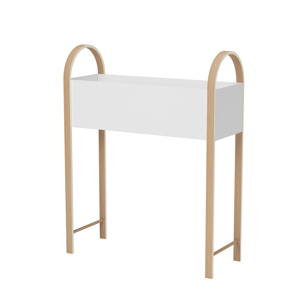 Umbra Květináč/odkládací stolek GLOVER bílý/přírodní Umbra