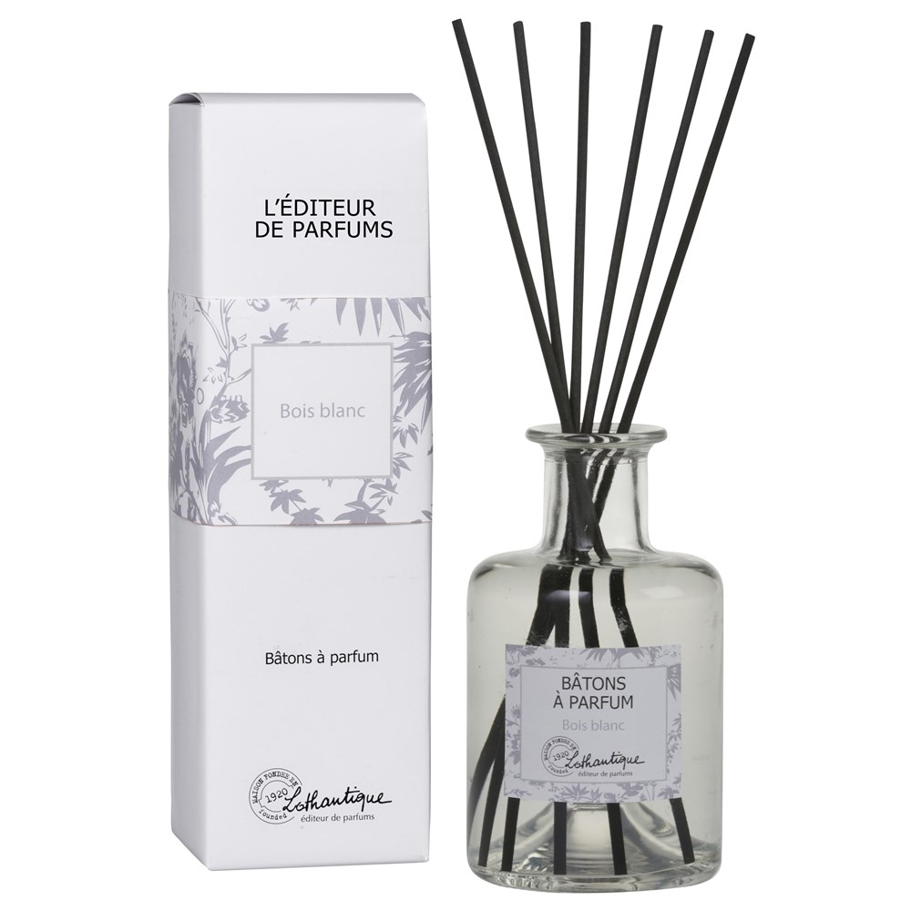 Lothantique Vonný difuzér s černými dřívky 200 ml White wood - L`editeur de parfums Lothantique