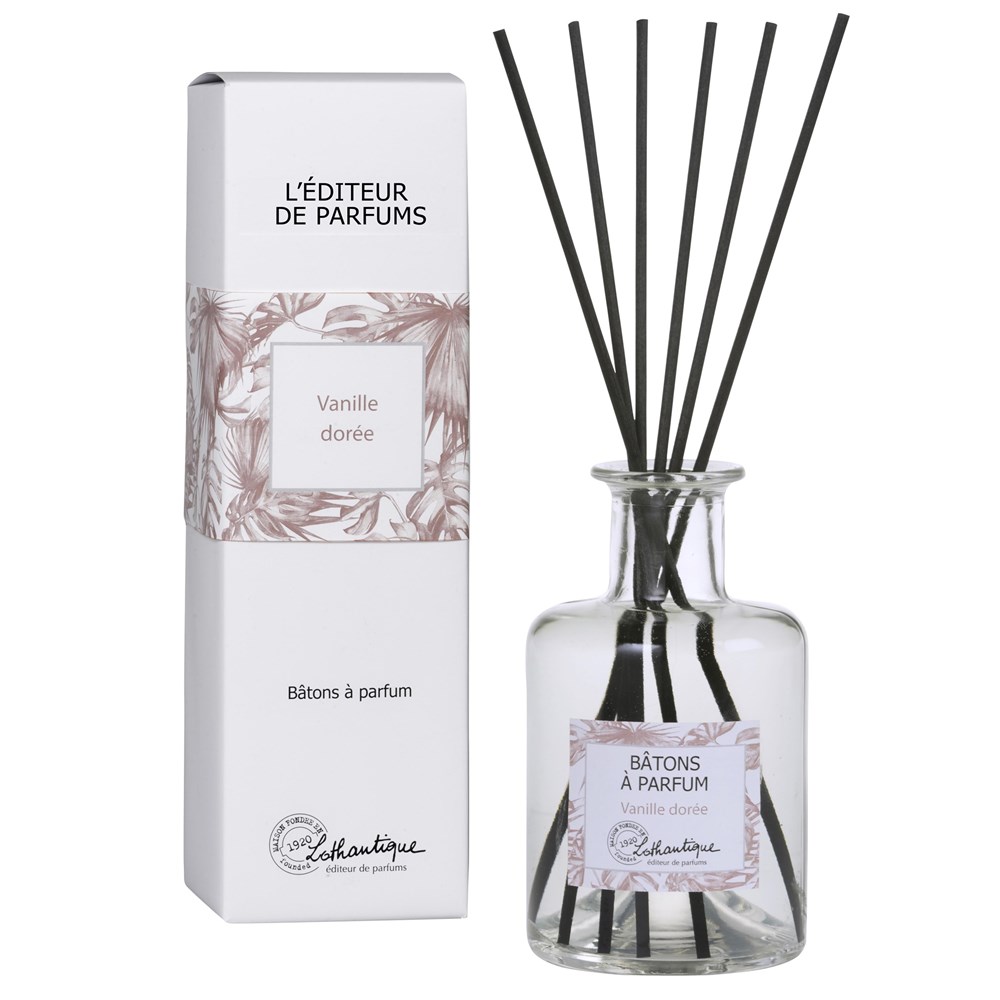 Lothantique Vonný difuzér s černými dřívky 200 ml Golden Vanilla - L`editeur de parfums Lothantique