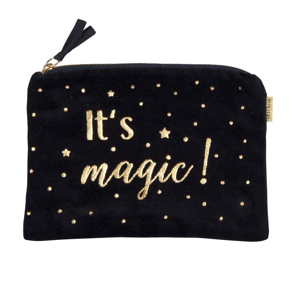 Artebene Sametová kosmetická taštička 22x15 cm It's Magic dunkelblau Artebene