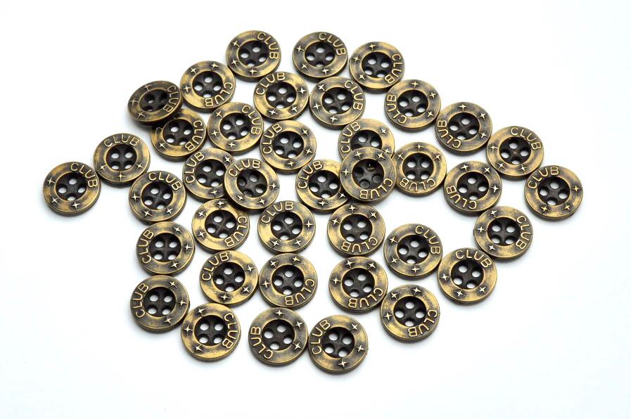 Knoflík čtyřdírkový plastový 11 mm různé barvy Barva: staromosaz