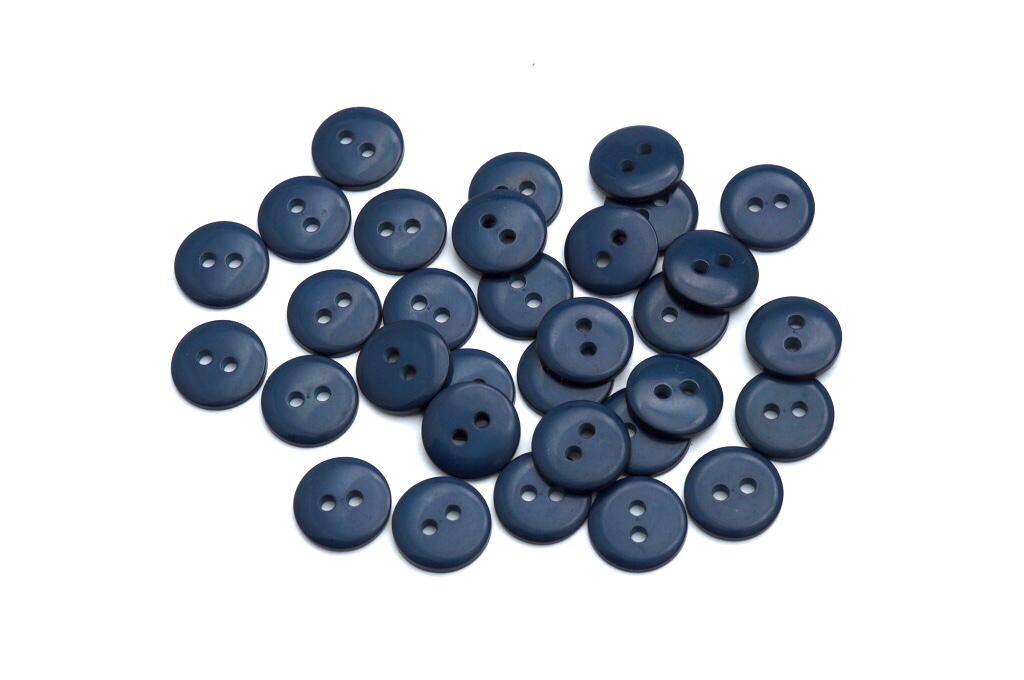 Knoflík dvoudírkový plastový 12 mm Barva: modrý