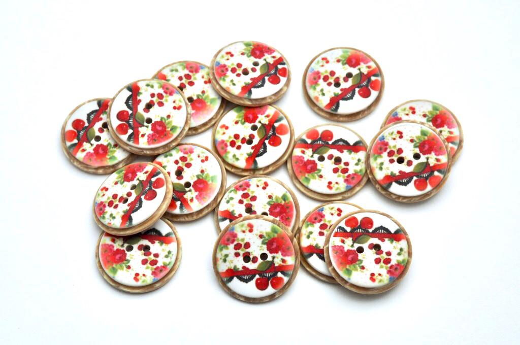 Knoflík dvoudírkový plastový 25 mm