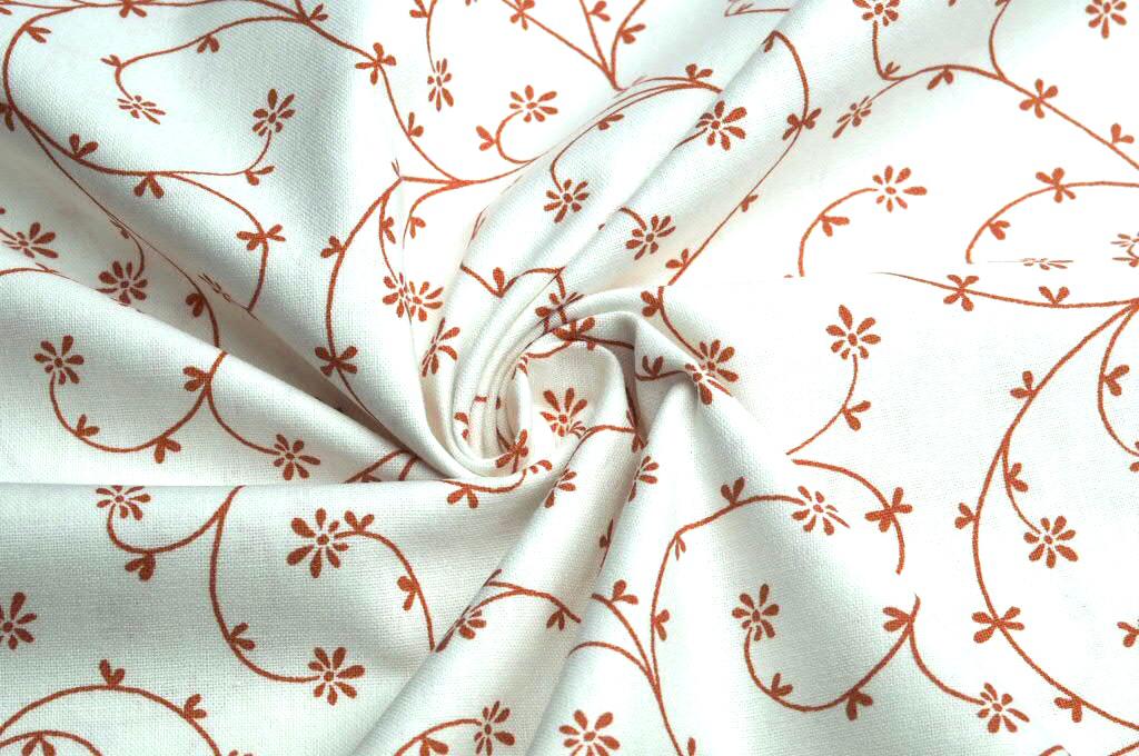 Bavlněné plátno popínavé korálové lístky