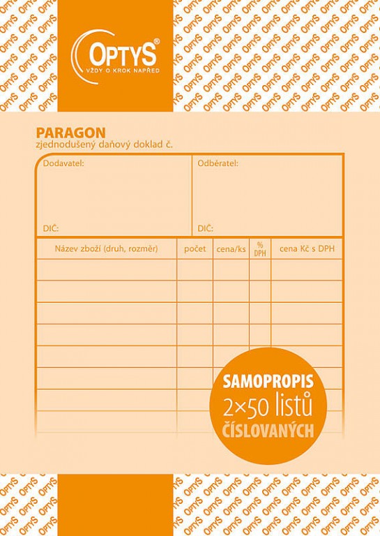 OP 1086 Paragon A6 číslovaný samopropisovací 2 x 50 listů Papermax-cz