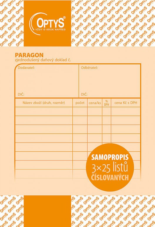 OP 1096 Paragon A6 číslovaný samopropisovací 3 x 25 listů Papermax-cz