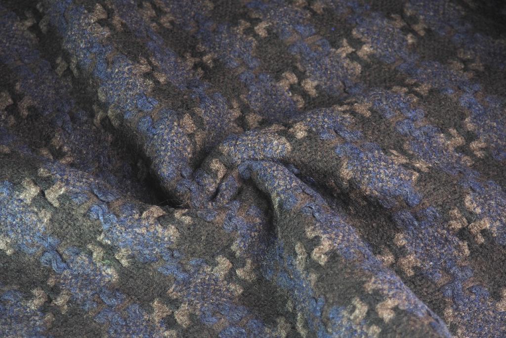 Kabátovka modro černá geometrie