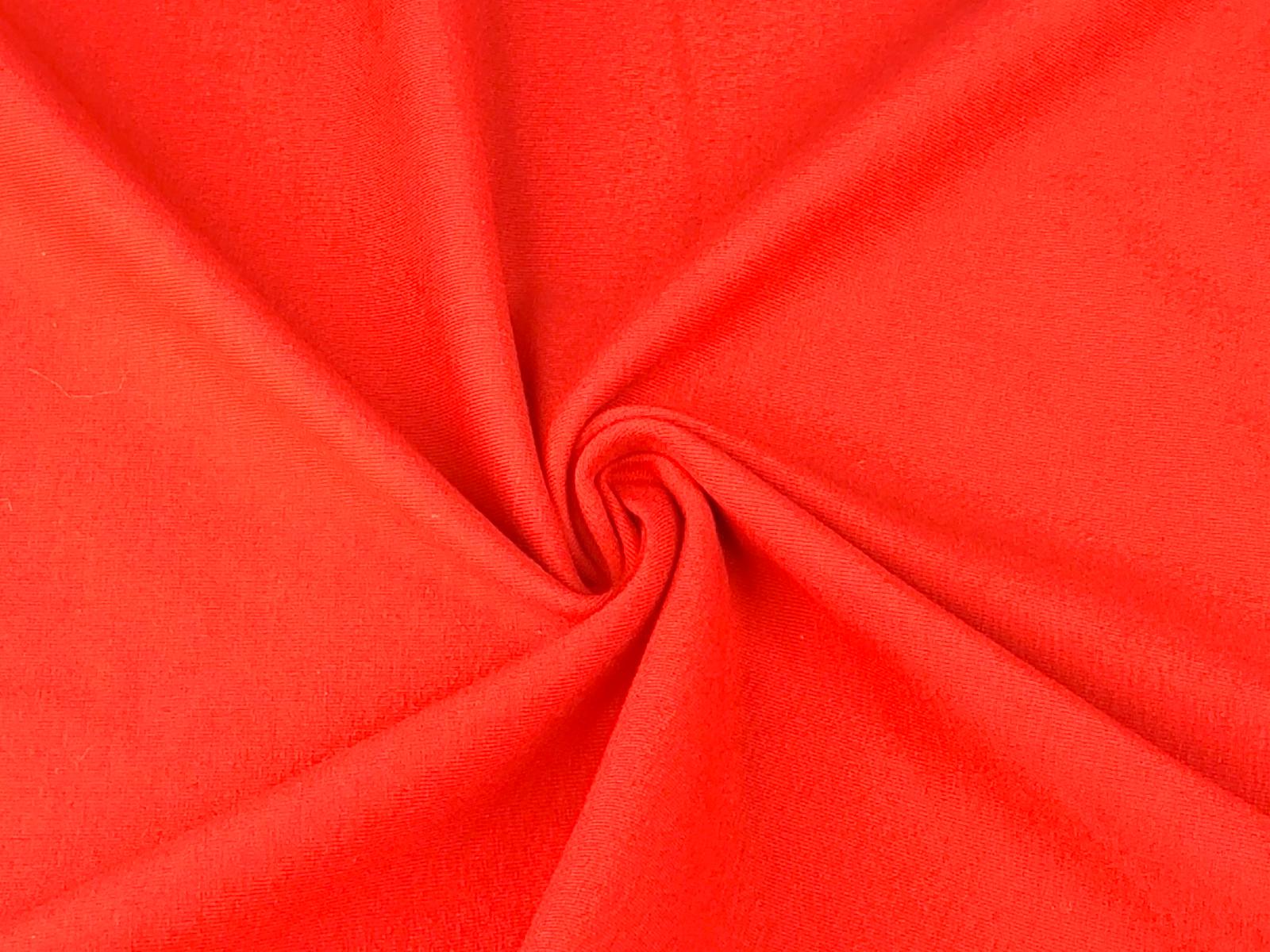 Bavlněný úplet jednolíc elastický červený