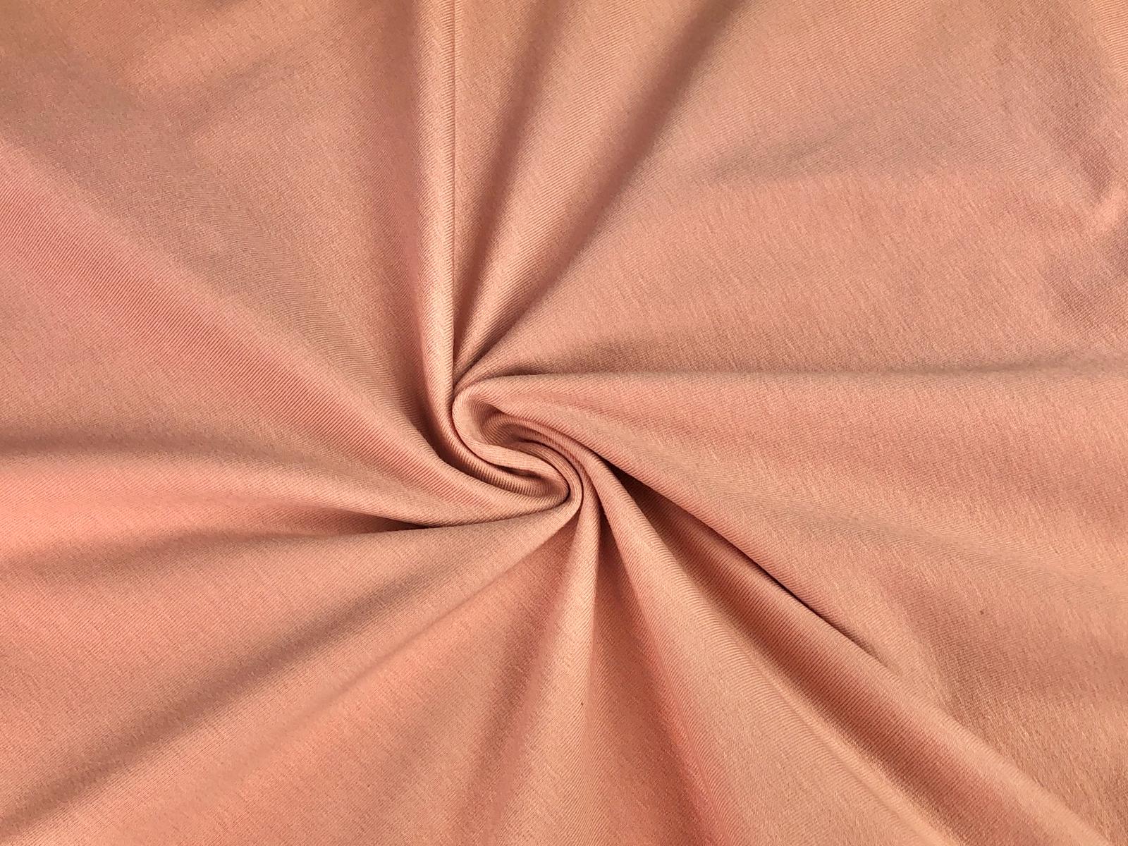 Bavlněný úplet jednolíc starorůžový