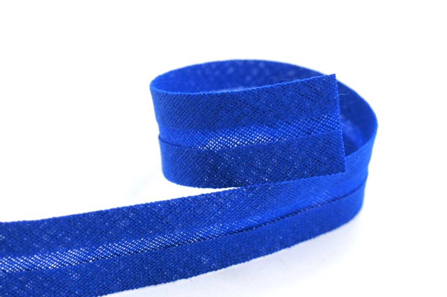 Bavlněný šikmý proužek šíře 14 mm Barva: Modrá