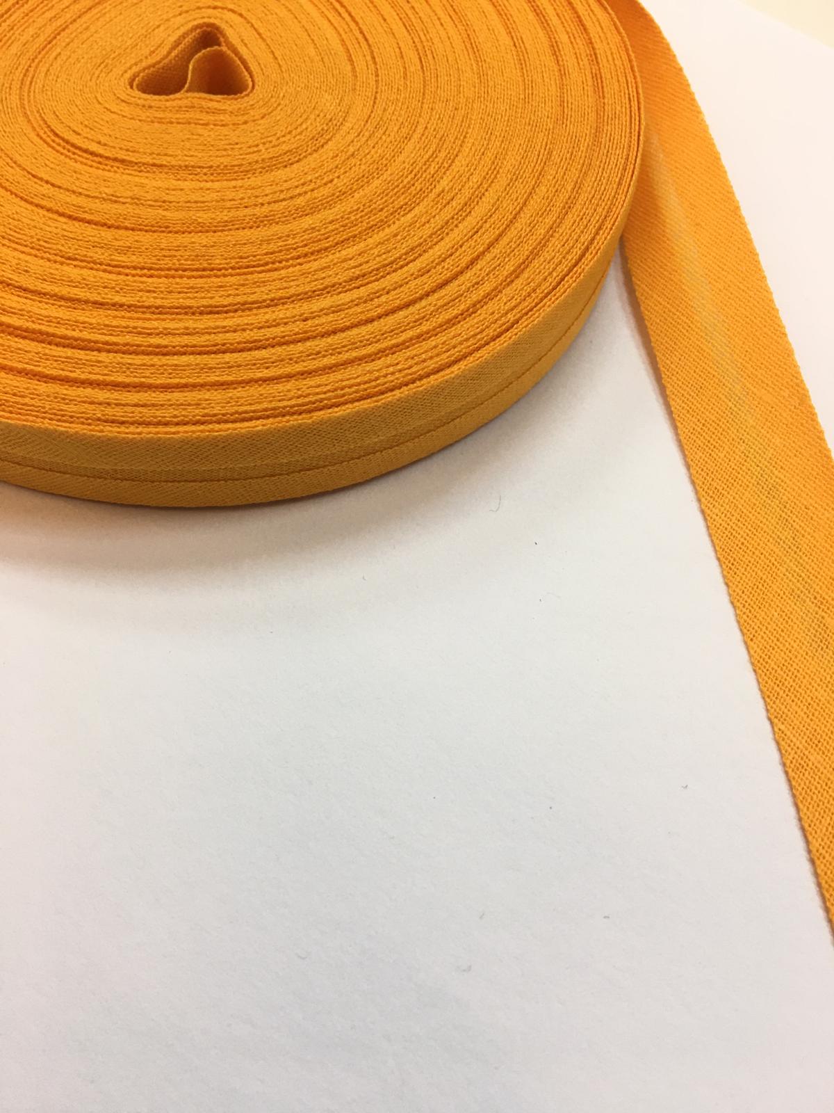 Bavlněný šikmý proužek šíře 14 mm Barva: oranžová