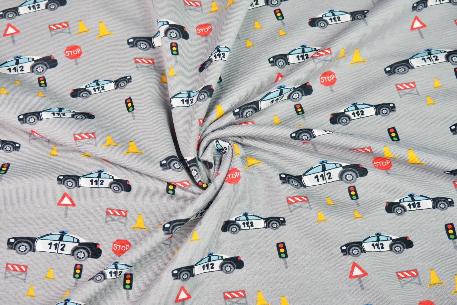 Bavlněný úplet záchranáři na šedé