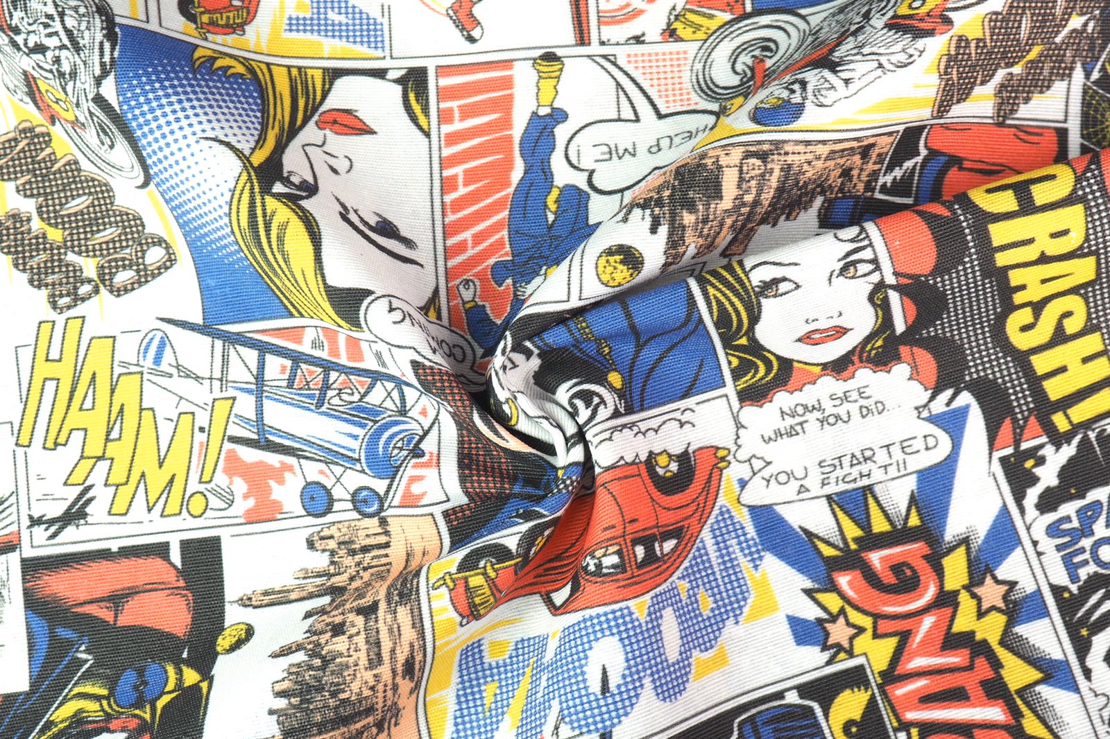 Bavlna režná komiks červený