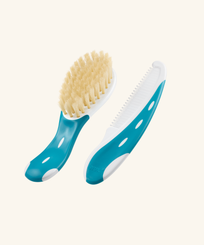 NUK Sada kartáč + hřebínek na vlasy Barva: Modrá Darjeeling.cz