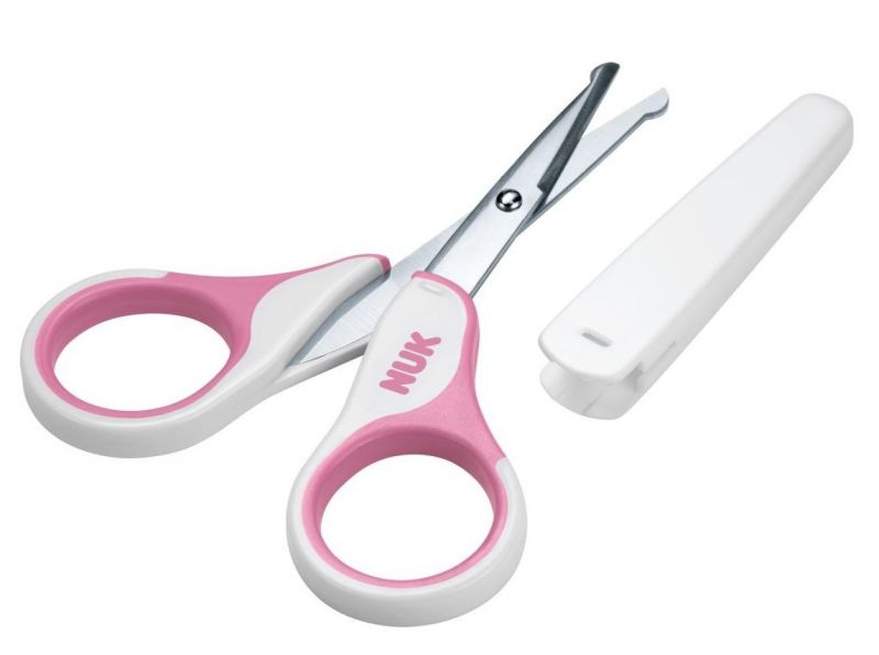 NUK Dětské zdravotní nůžky s krytem Barva: růžová Darjeeling.cz