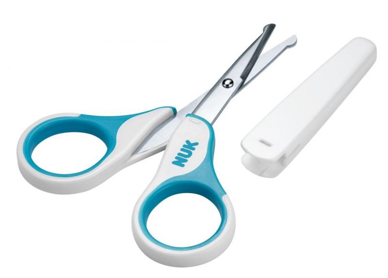 NUK Dětské zdravotní nůžky s krytem Barva: Modrá Darjeeling.cz