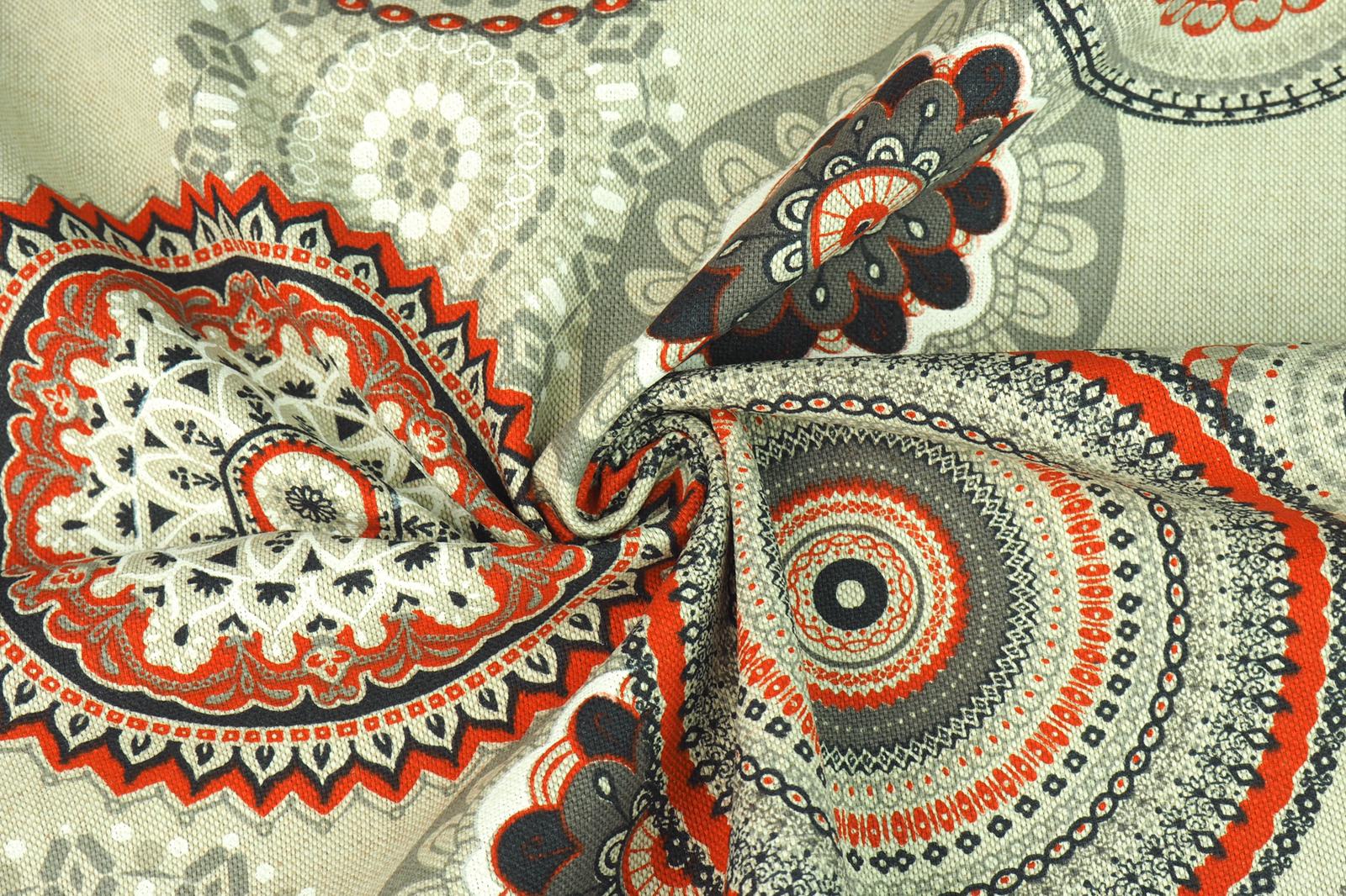 Bavlna režná červené mandaly