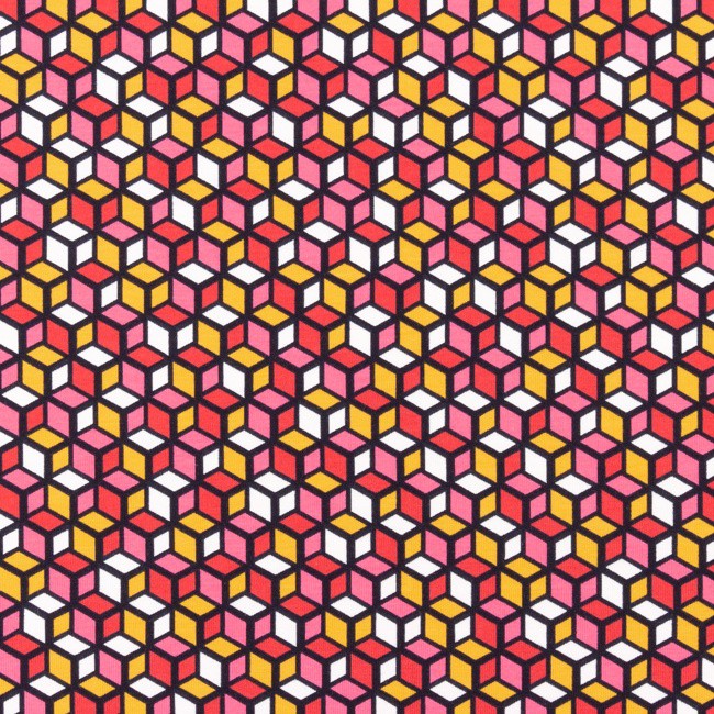 Bavlněný úplet krychle červená