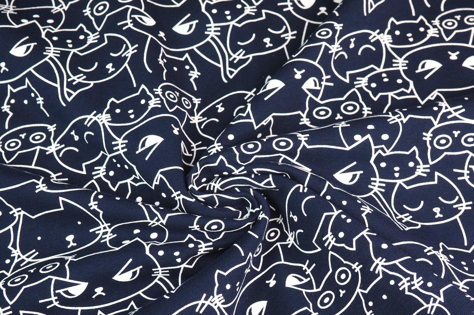 Teplákovina kočky na tmavě modré