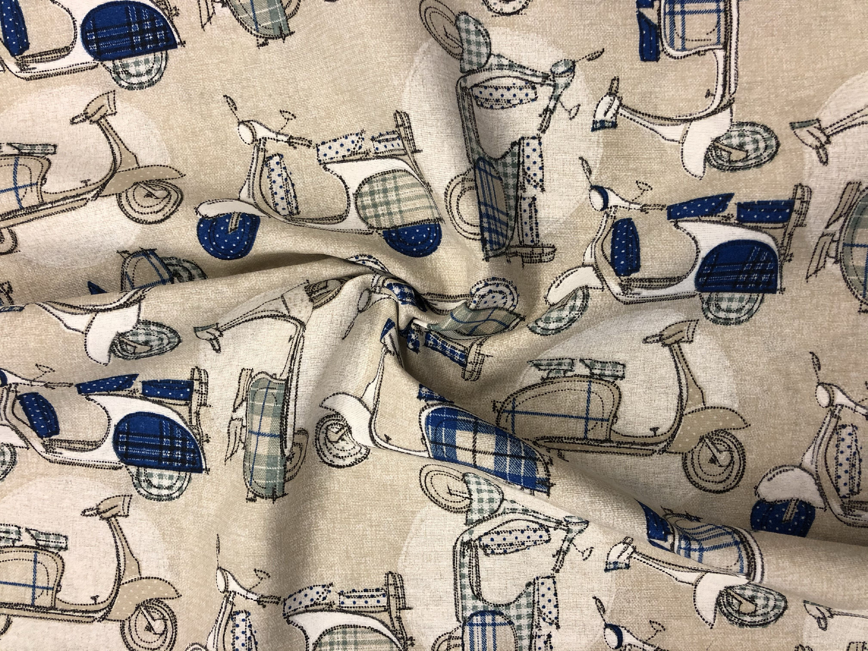 Bavlna režná moped modrý