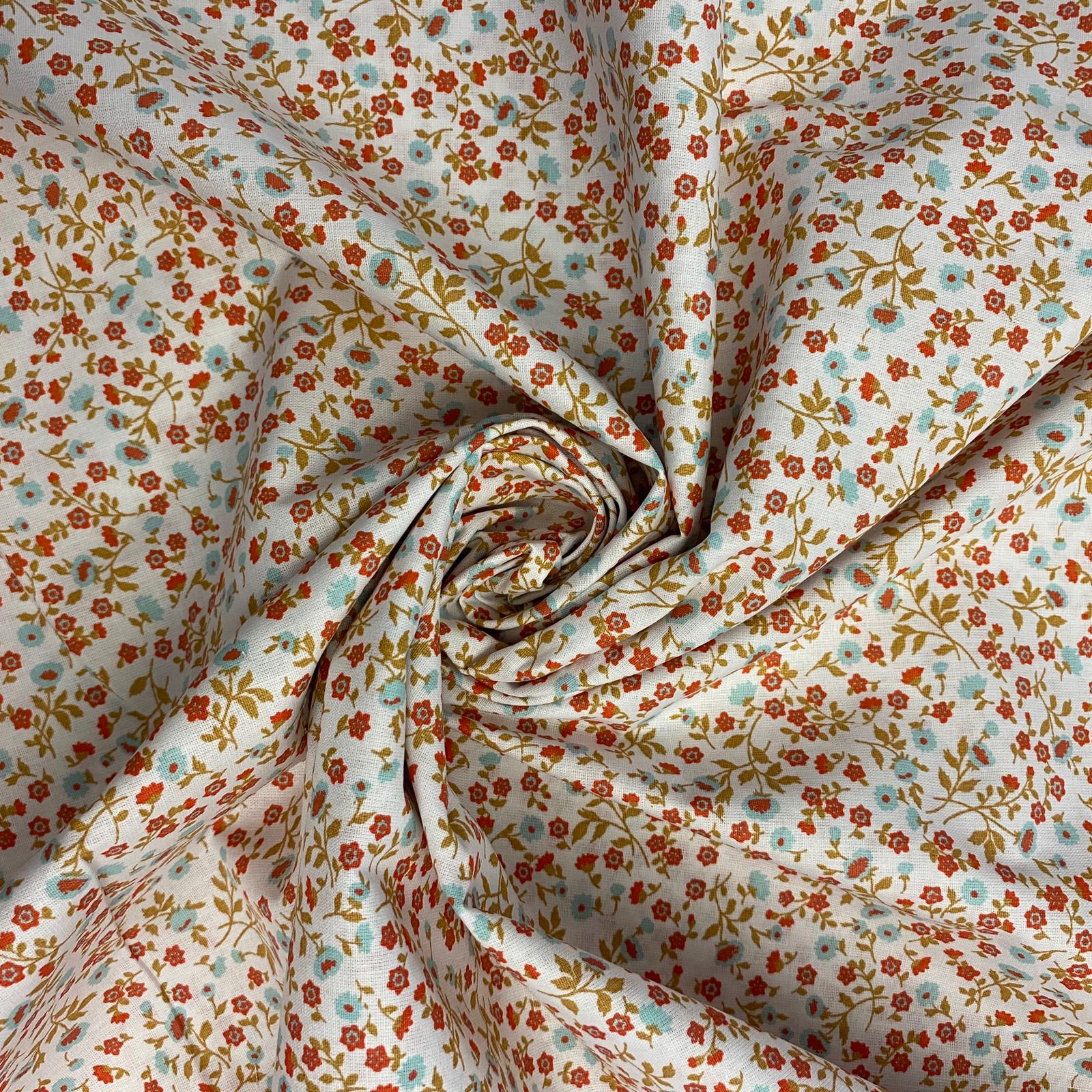 Bavlněné plátno barevné kytičky