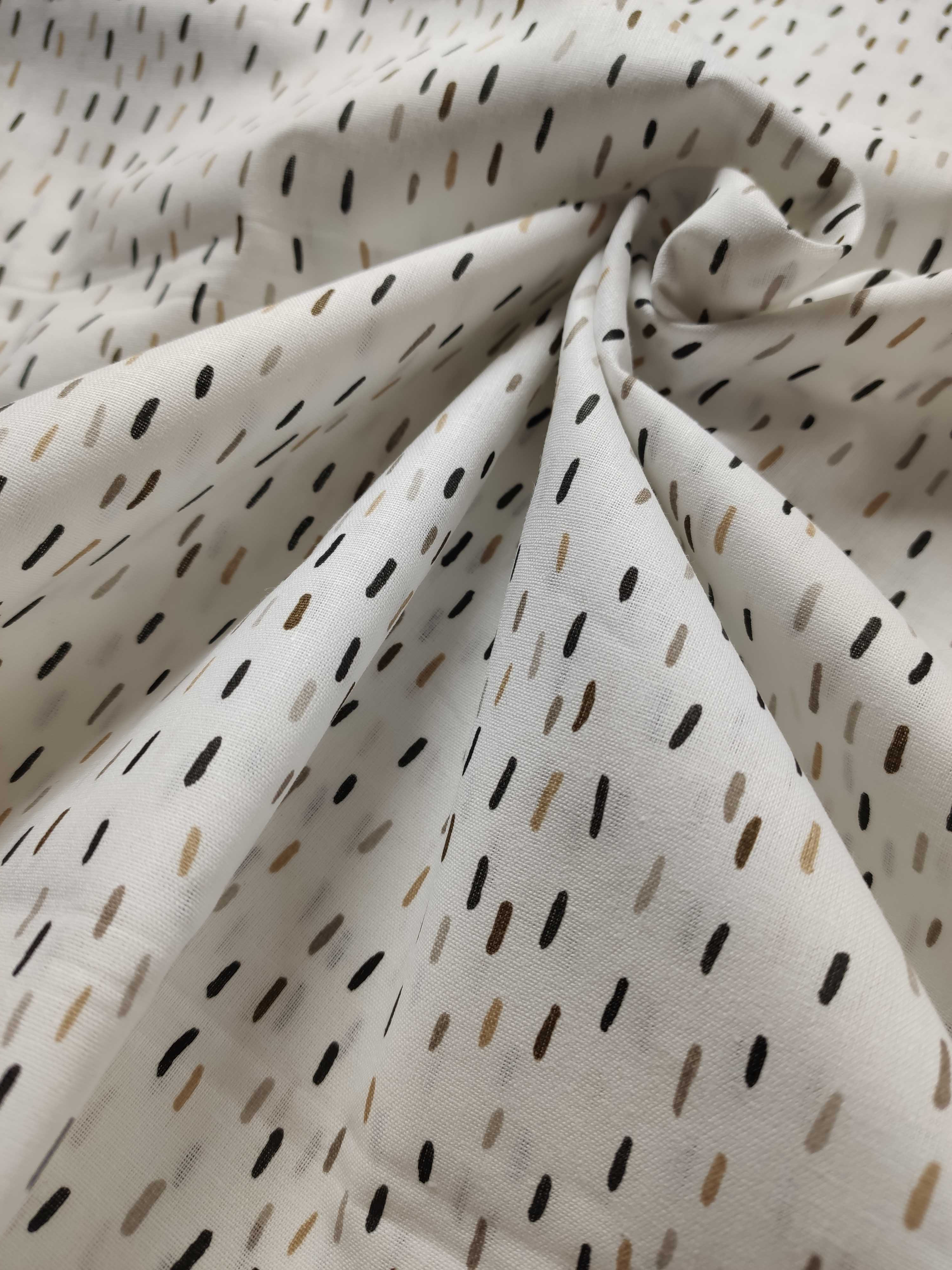 Bavlněné plátno hnědé čárky na bílé