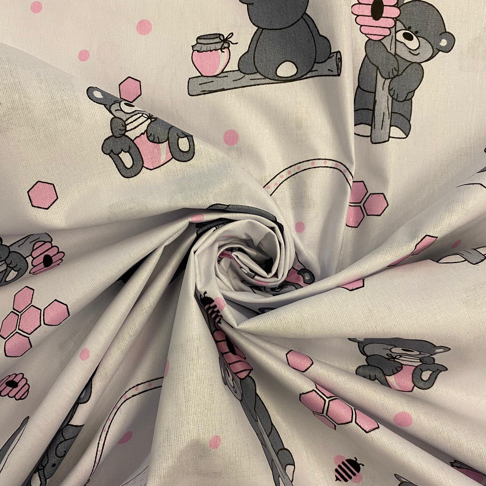 Bavlněné plátno spící medvídek