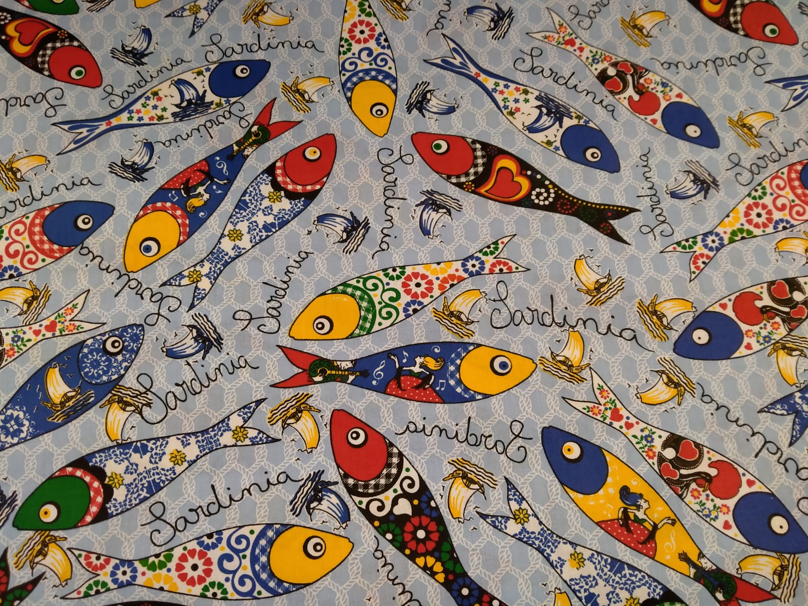 Bavlněné plátno vzorované ryby