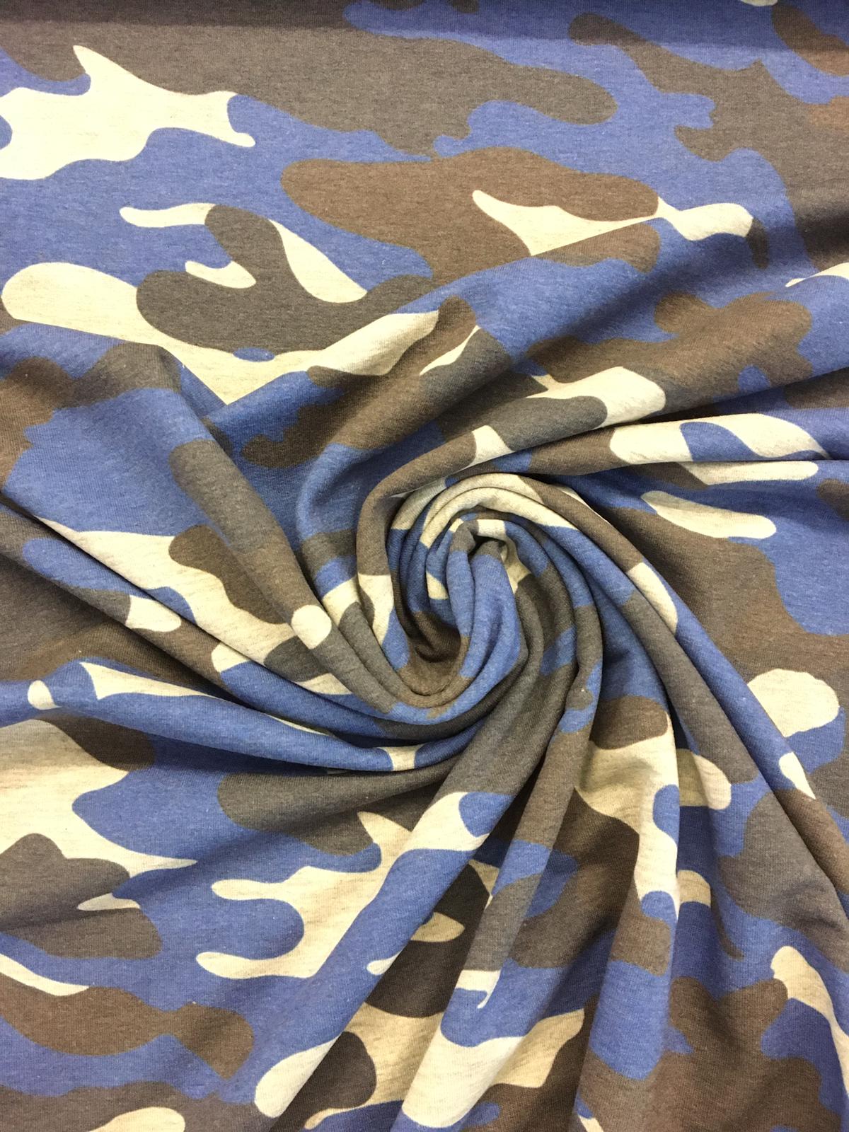 Teplákovina maskáč modré melé