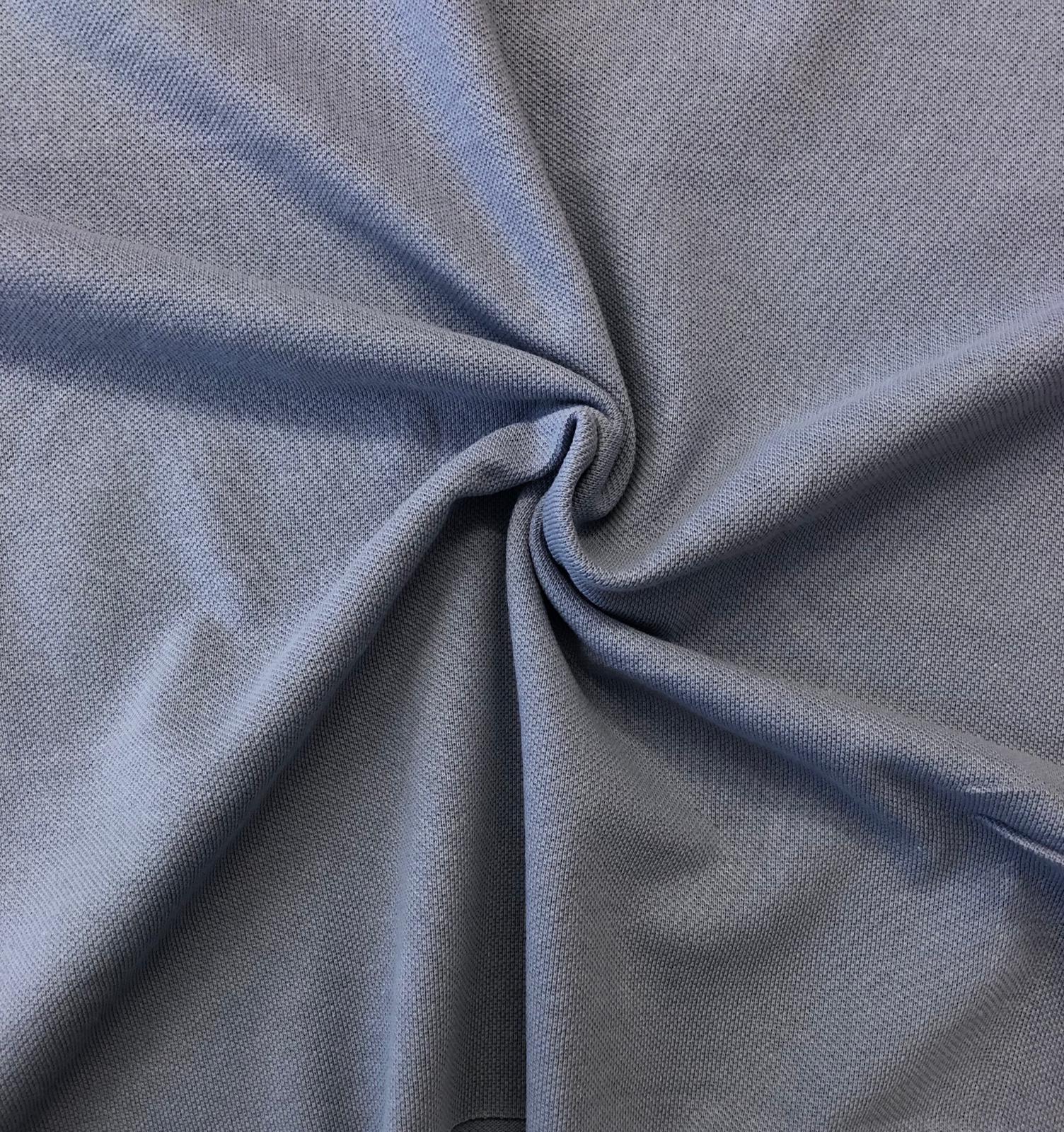 bavlněný úplet piké šedomodrá