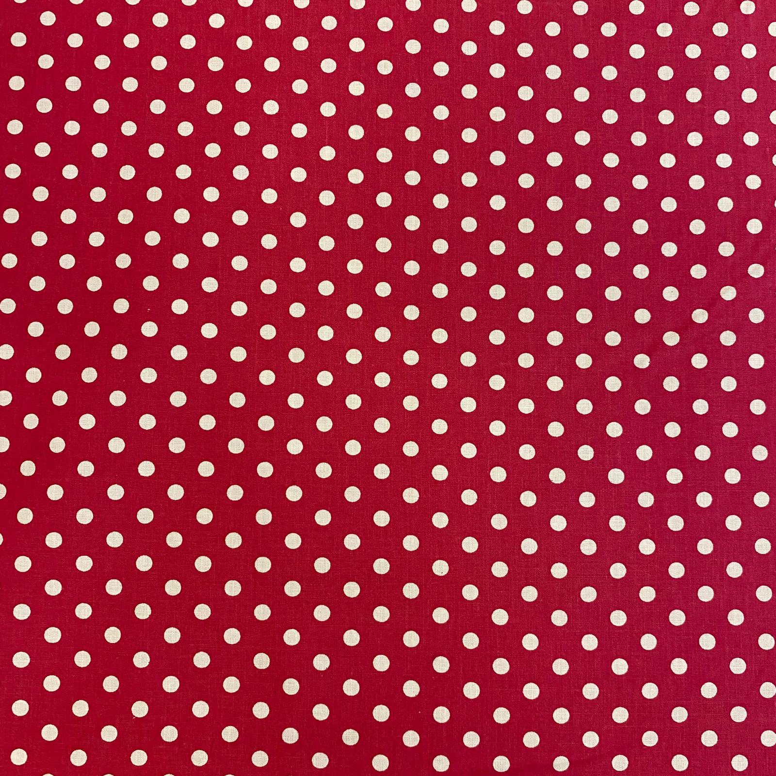 Bavlněné plátno puntík bílý na cyklámenové