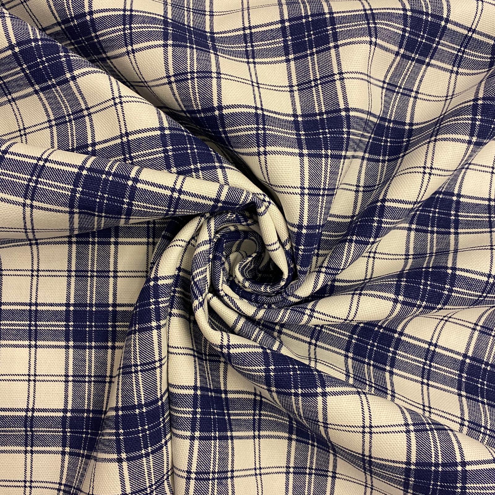 Bavlna režná modrá kostka