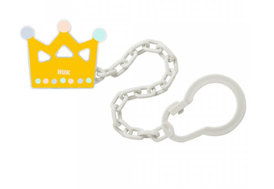 NUK Řetízek na dudlík s klipem Barva: žlutá Darjeeling.cz