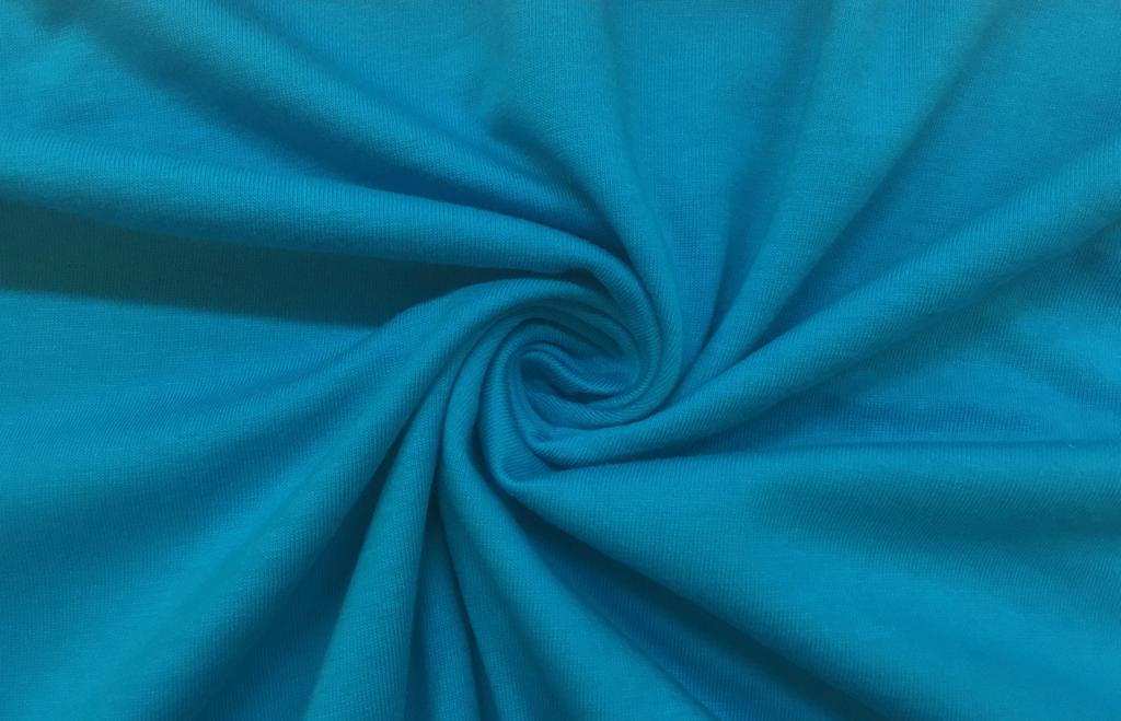 Bavlněný úplet jednolíc 100 % Ba tyrkysová 130 g