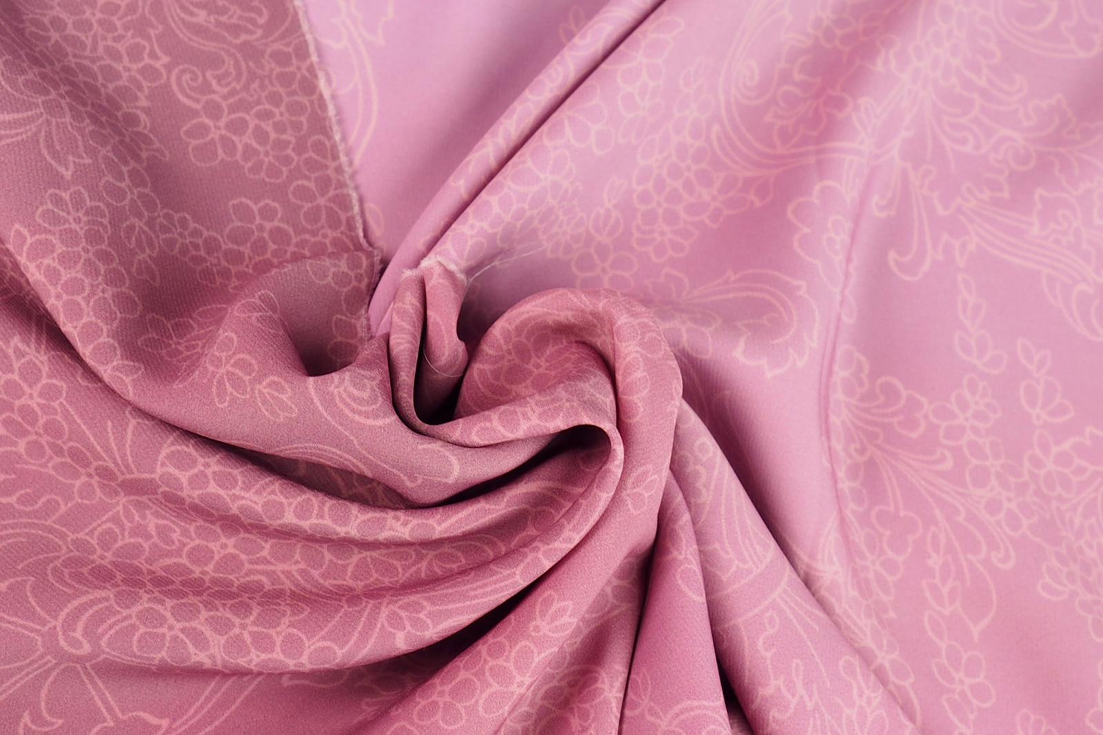 Umělé hedvábí / Silky ombré vínovo - růžové