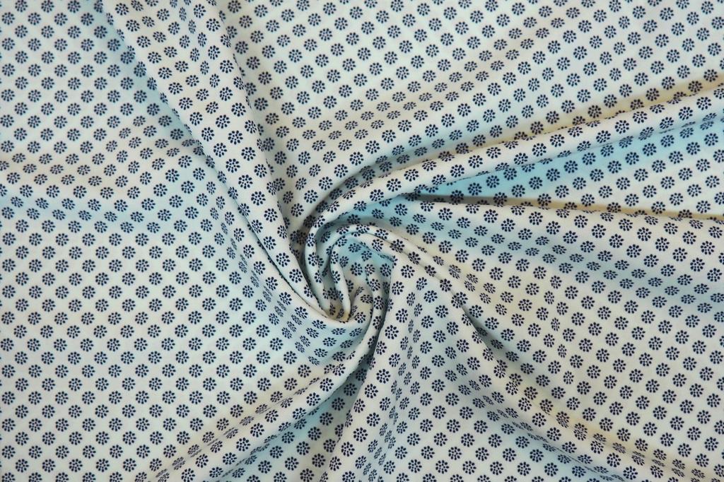 Umělé hedvábí / Silky drobné modré kvítky na mintu