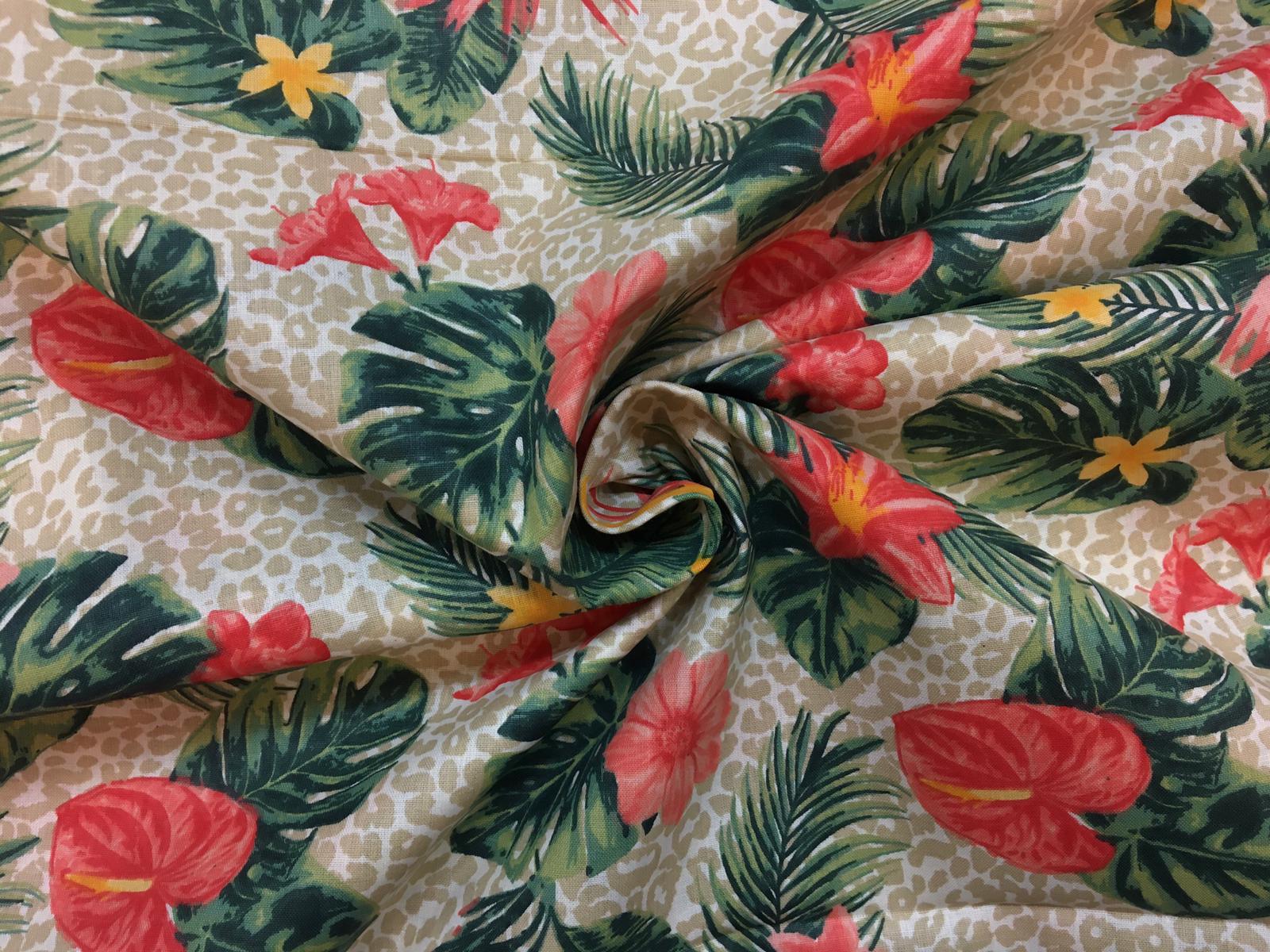 Bavlněné plátno monstera kvetoucí