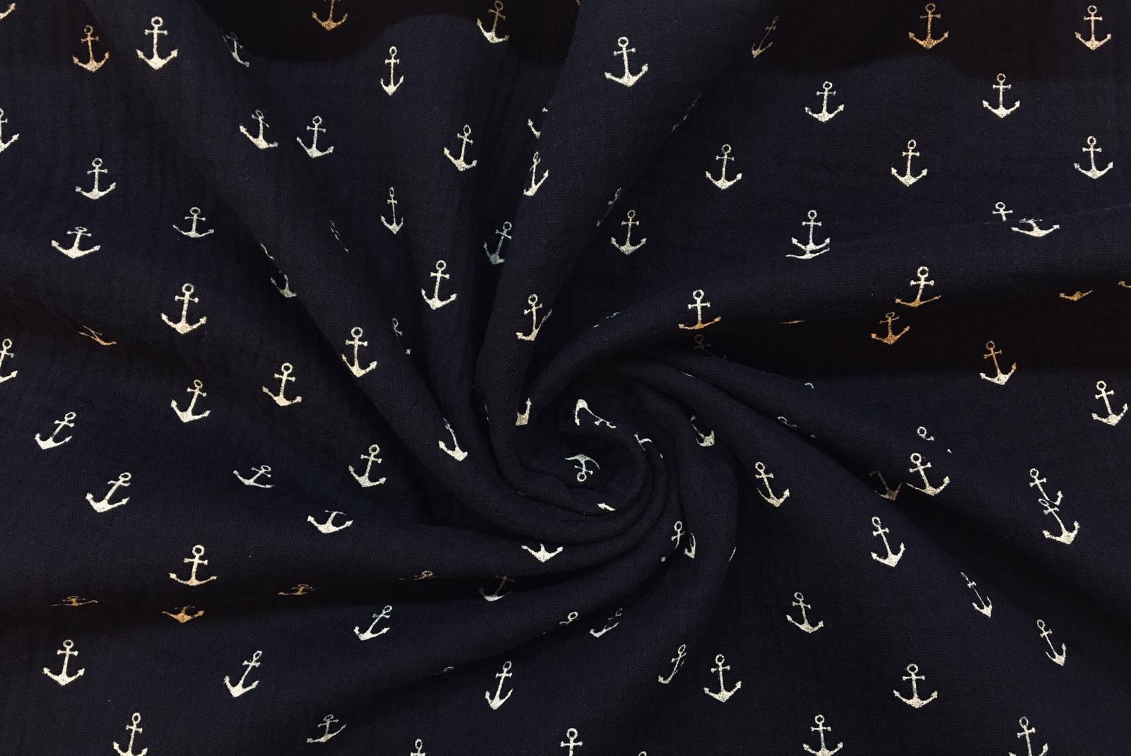 Fáčovina kotvičky bílé na modré tmavé