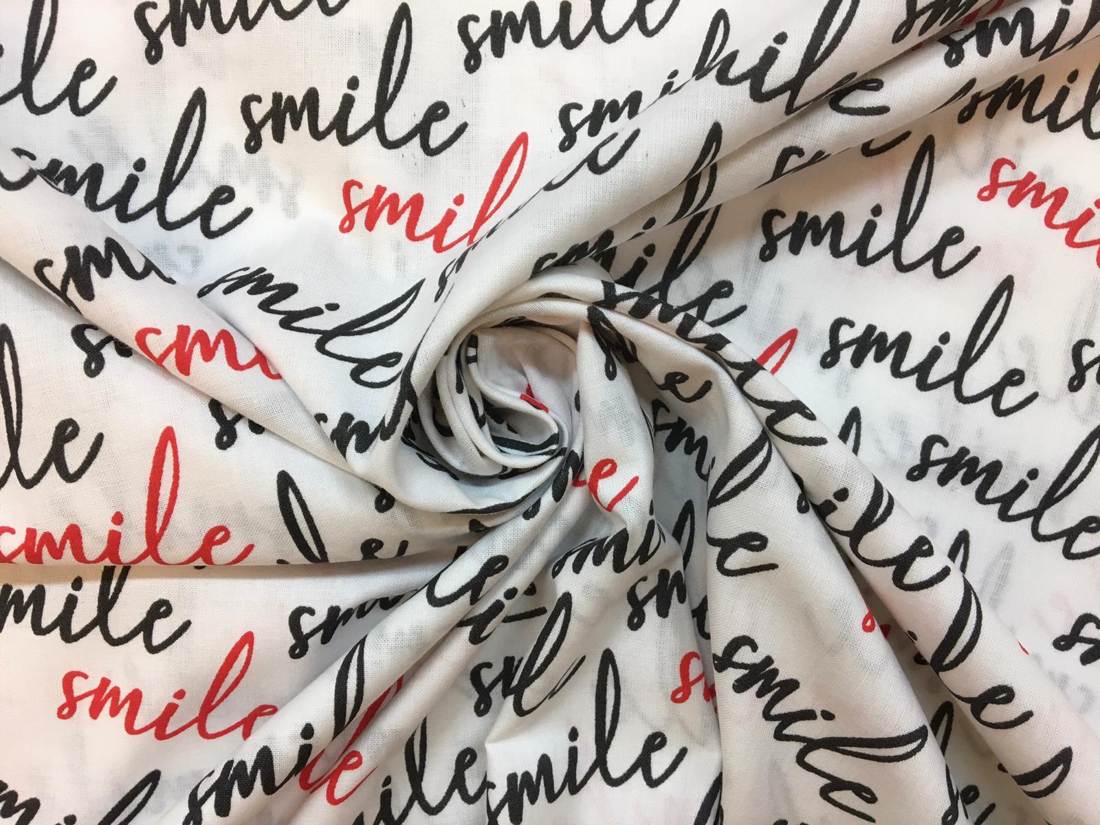 Bavlněné plátno nápis smile