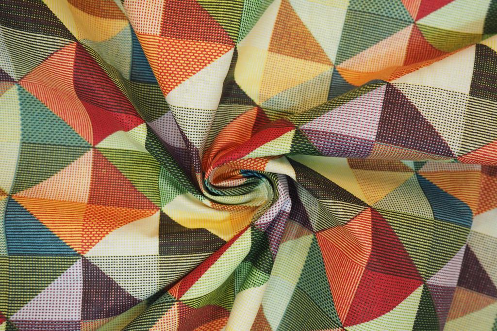 Bavlněné plátno barevné trojúhelníky velké