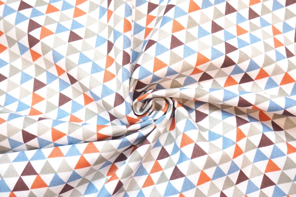 Bavlněné plátno trojúhelníky barevné